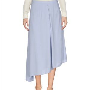 Light blue asymmetrical midi skirt